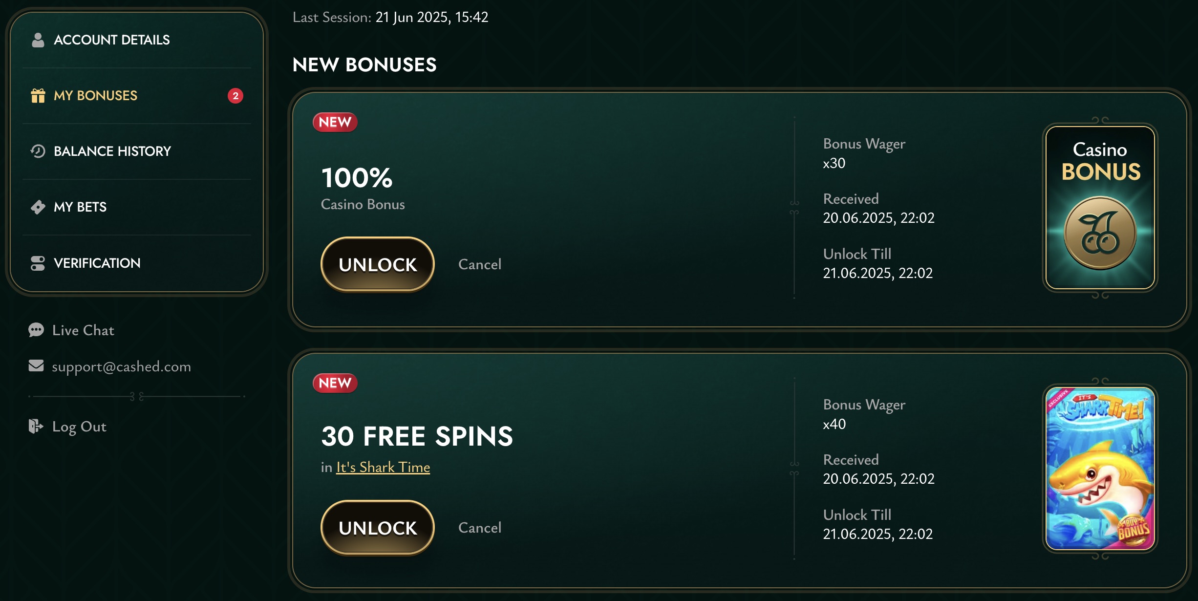 Cashed Kako zatražiti bonuse