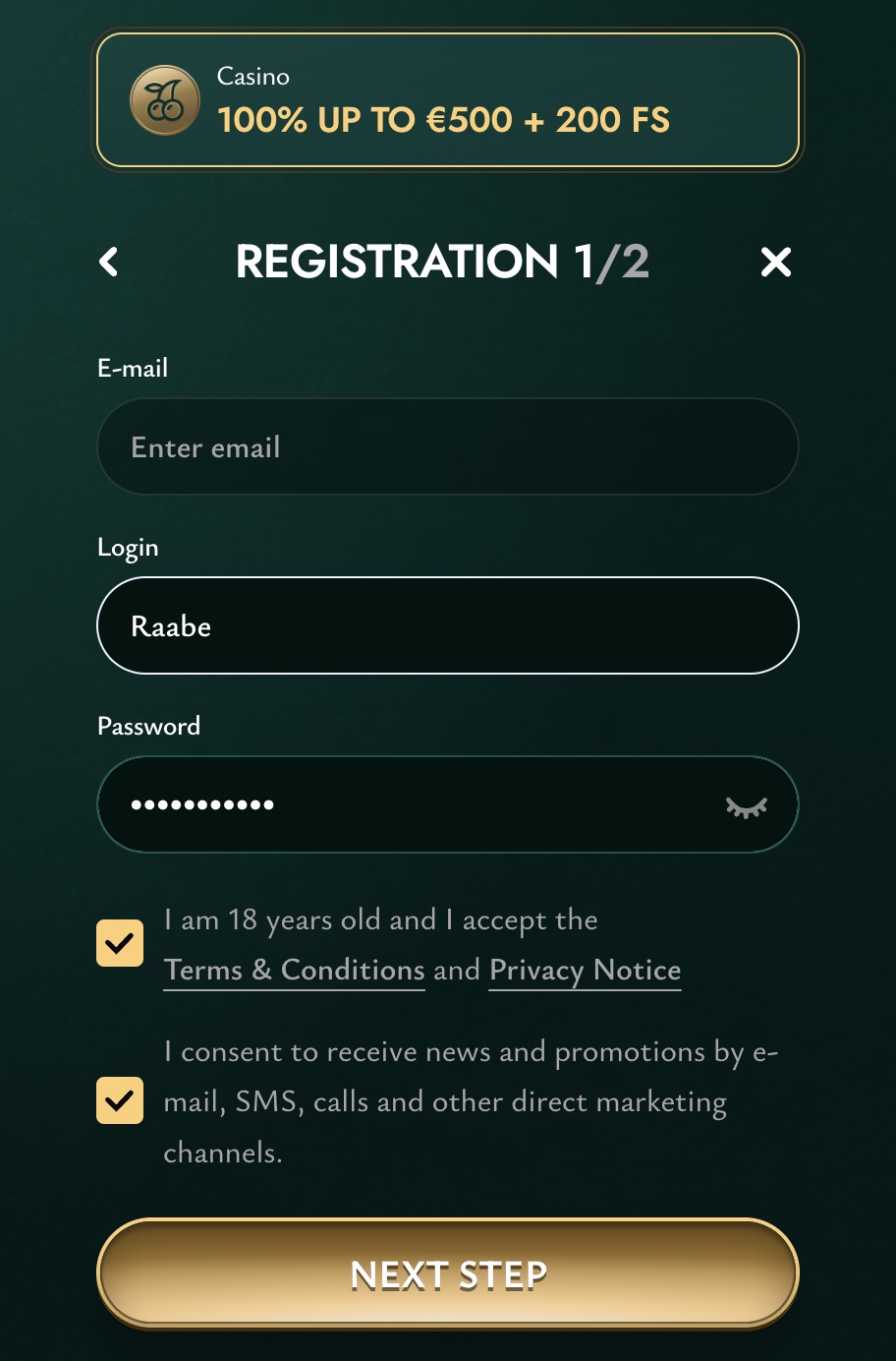 Registracija Cashed